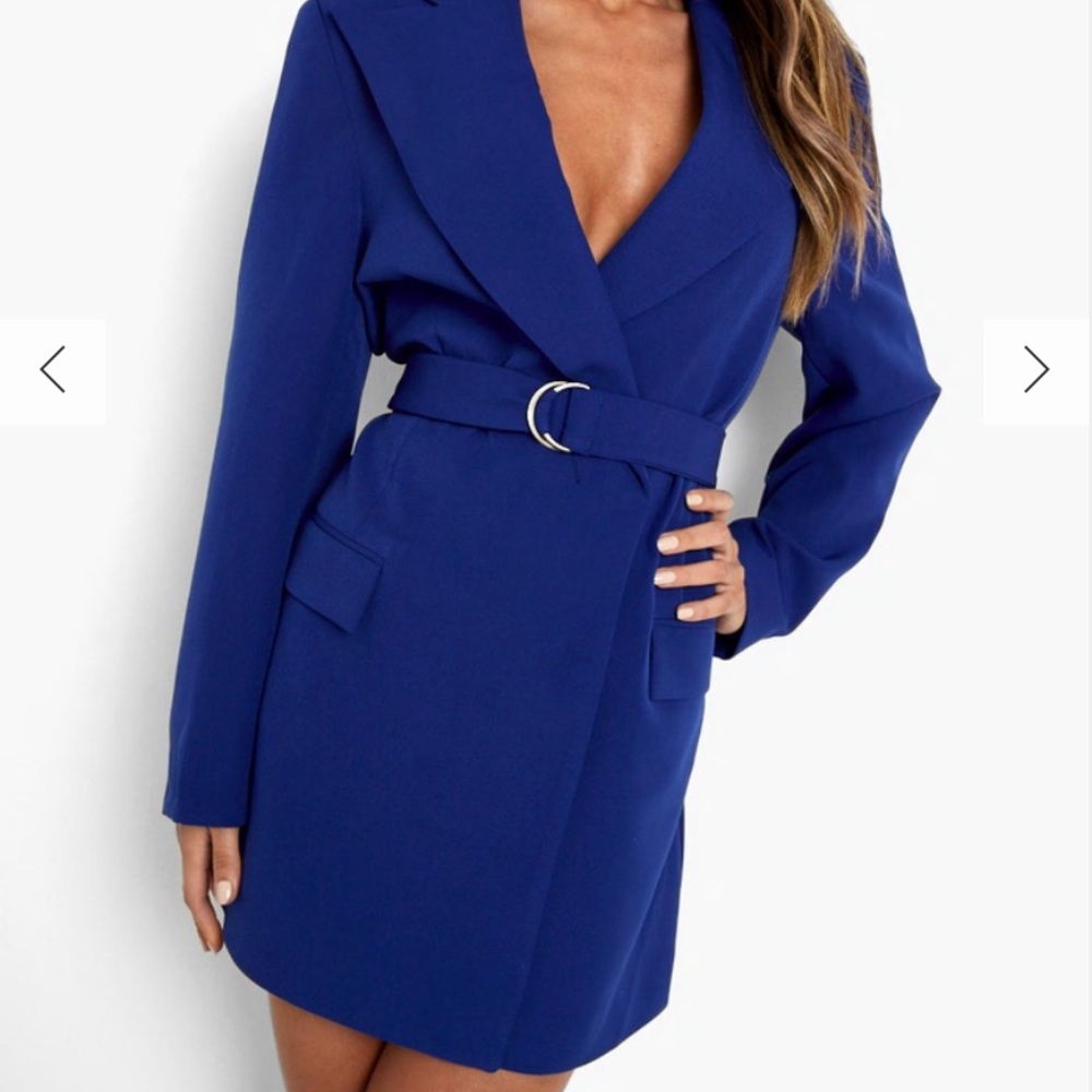 BooHoo Royal blue blazer dress! Never worn